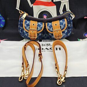 Coach Ashton In Signature Denim Shoulder Bag